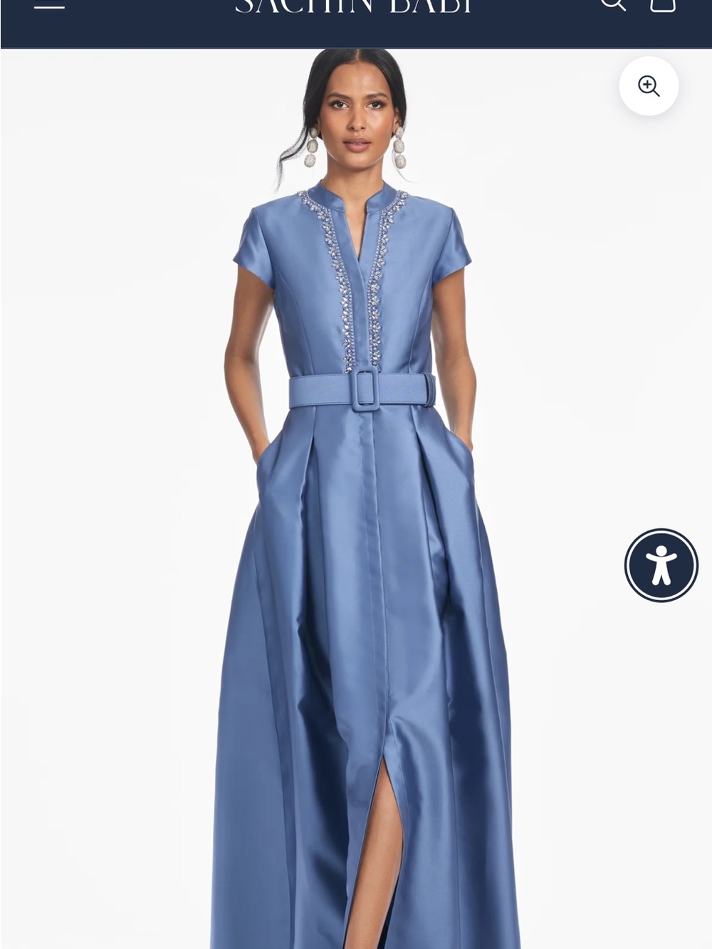 Sachin & Babi “Embellished Marta Gown” Maxi in Twilight Blue, Size 12 - Picture 4 of 14